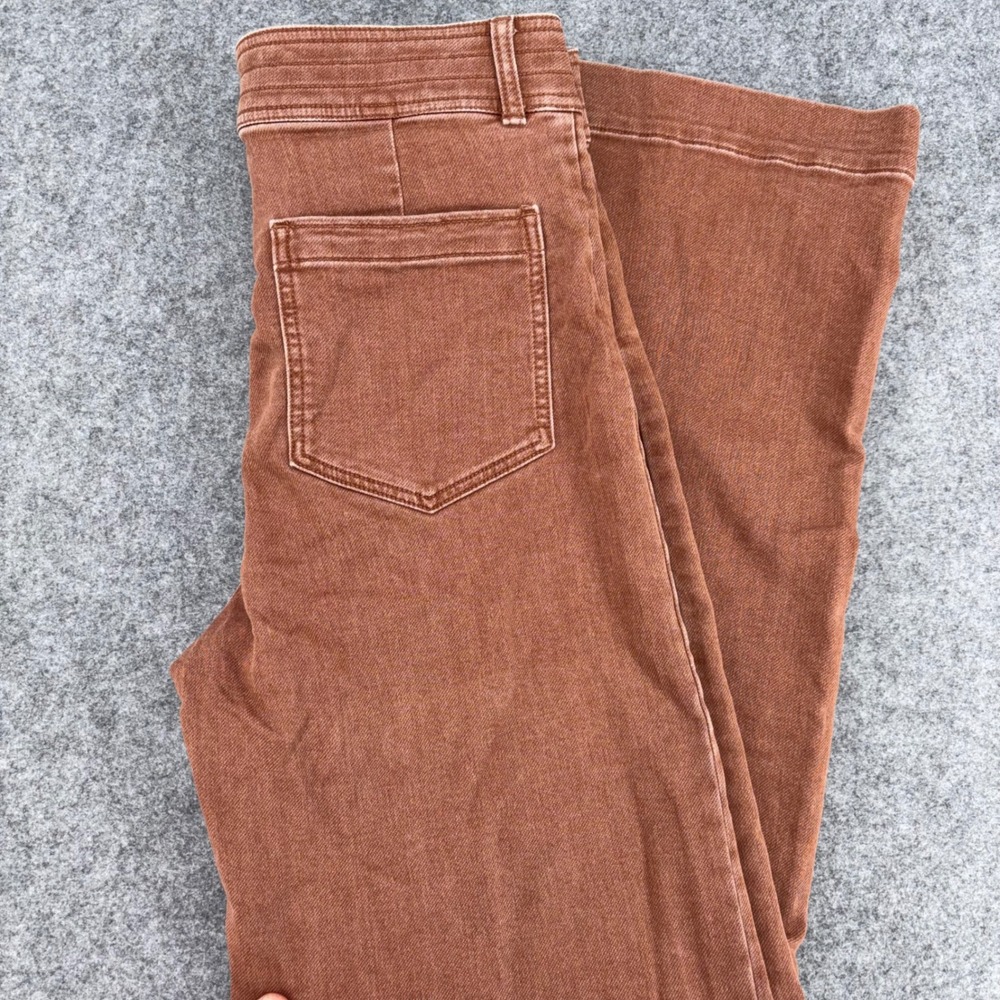 Faherty Women Terracotta Brown High Rise Wide Leg Pants Size 31